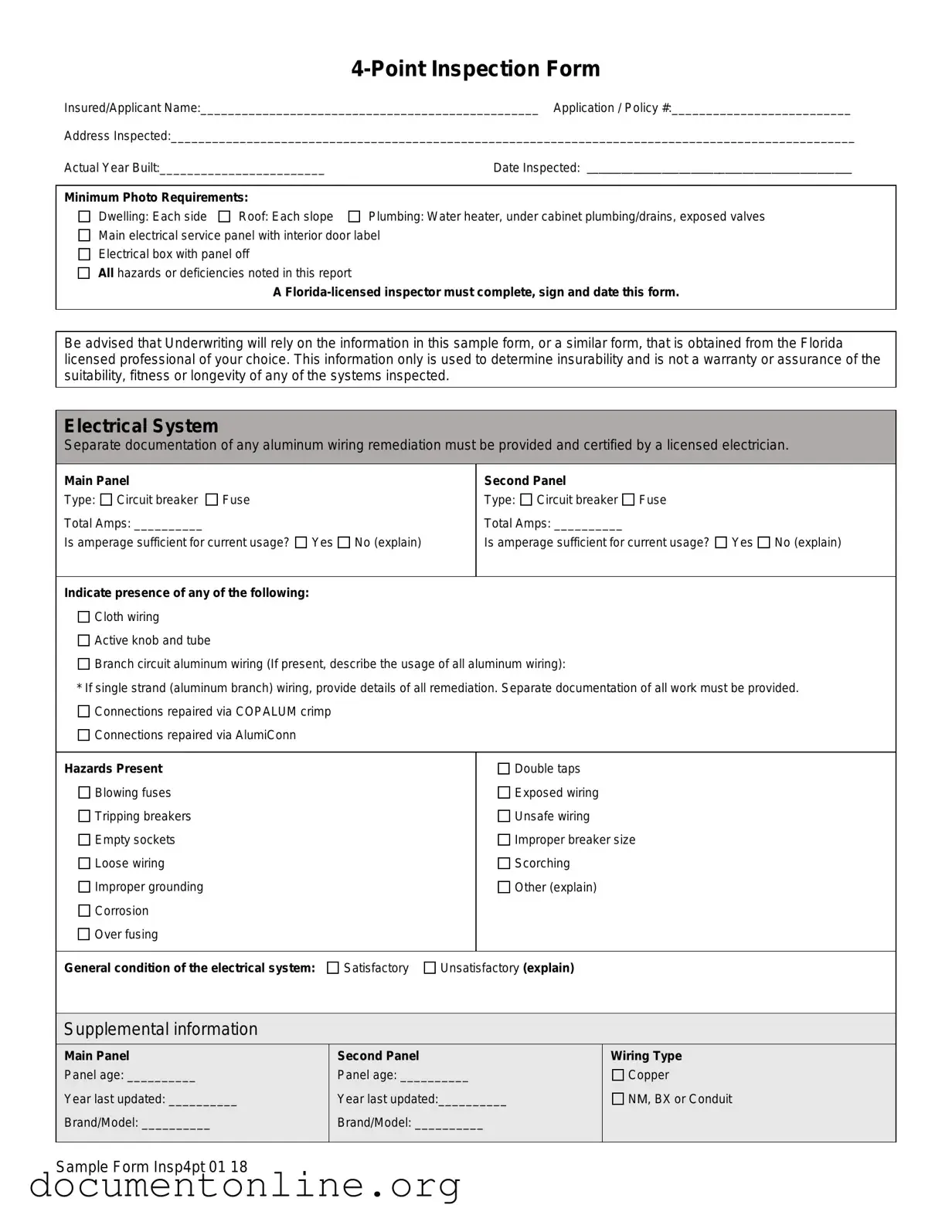 Free 4 Point Inspection Template