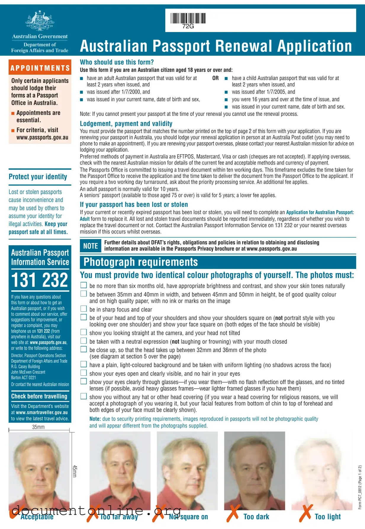 Free Australian Passport Renewal Template
