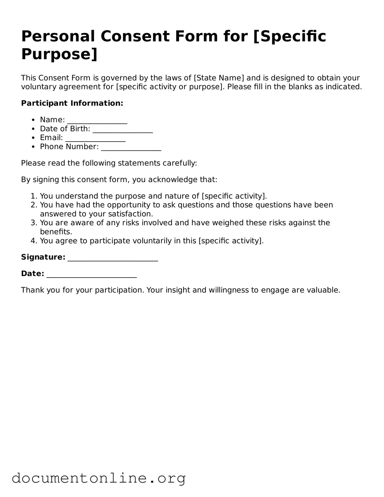 Free Consent Form