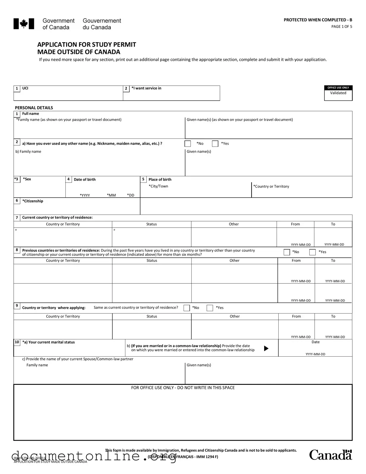 Free Imm 1294 Template