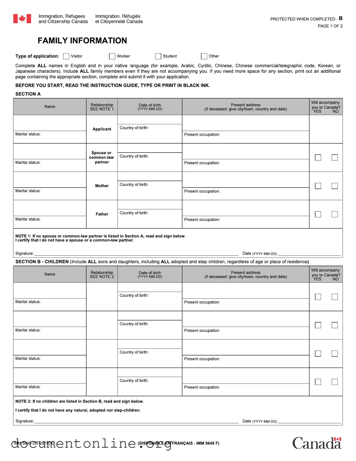 Free Imm 5645 Template