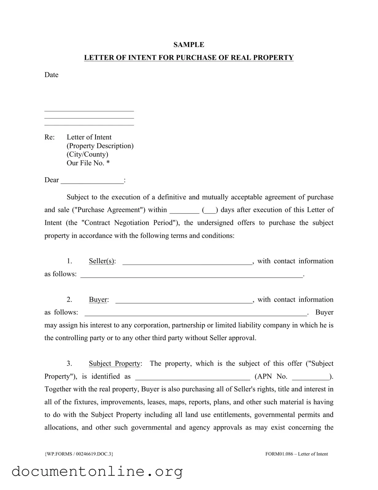 Free Letter To Purchase Land Template