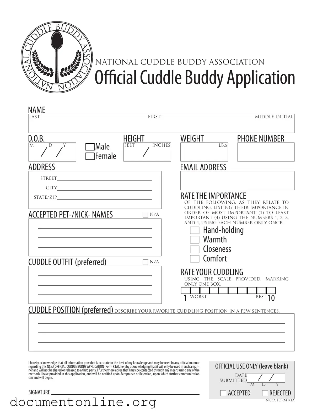 Free Cuddle Buddy Application Template