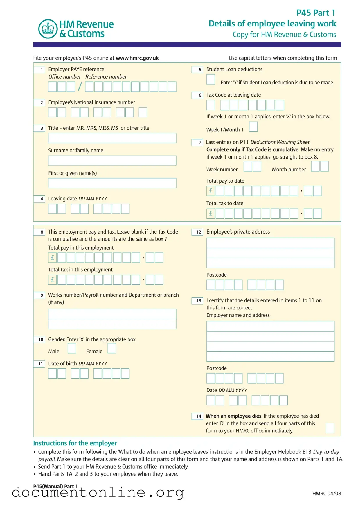 Free P 45 It Template