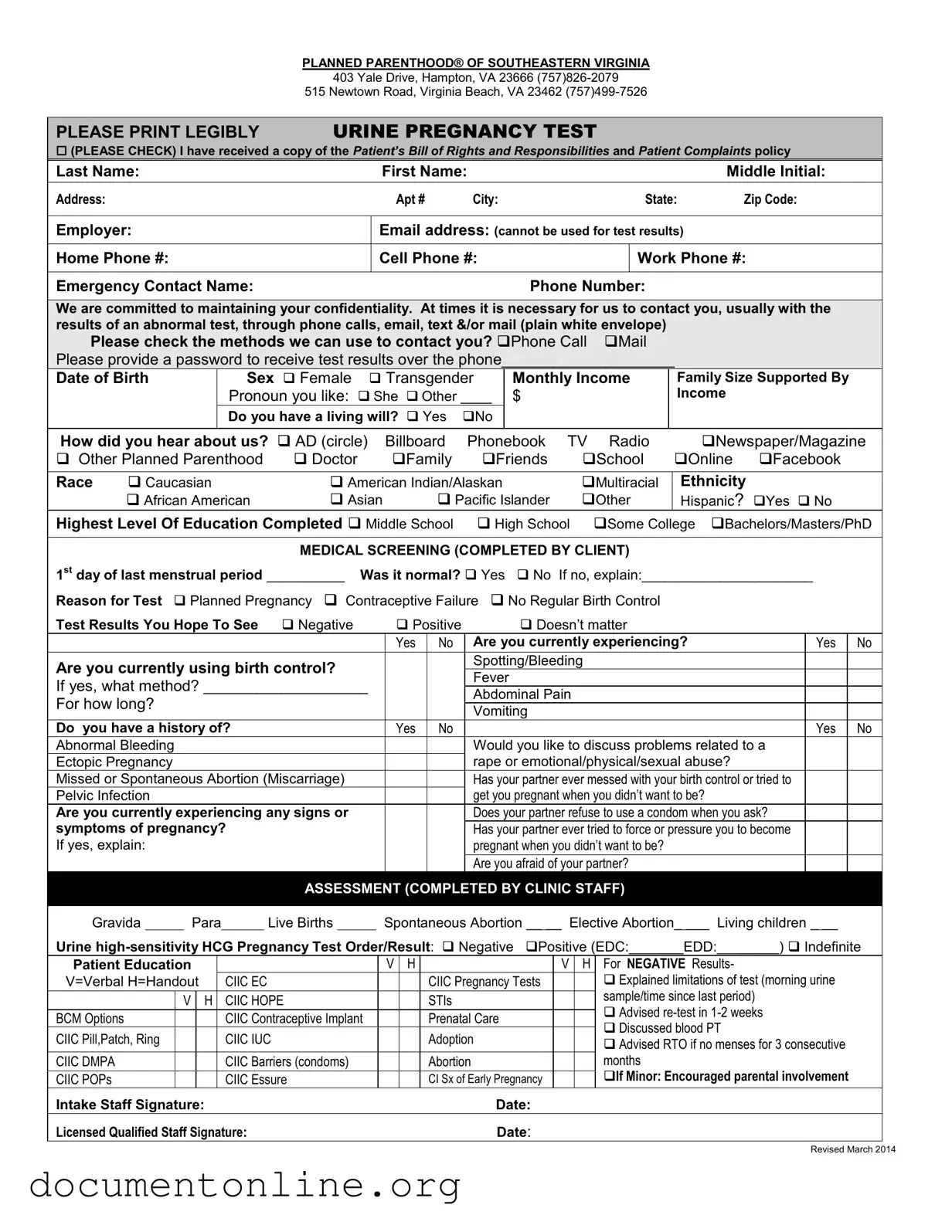 Free Planned Parenthood Proof Template