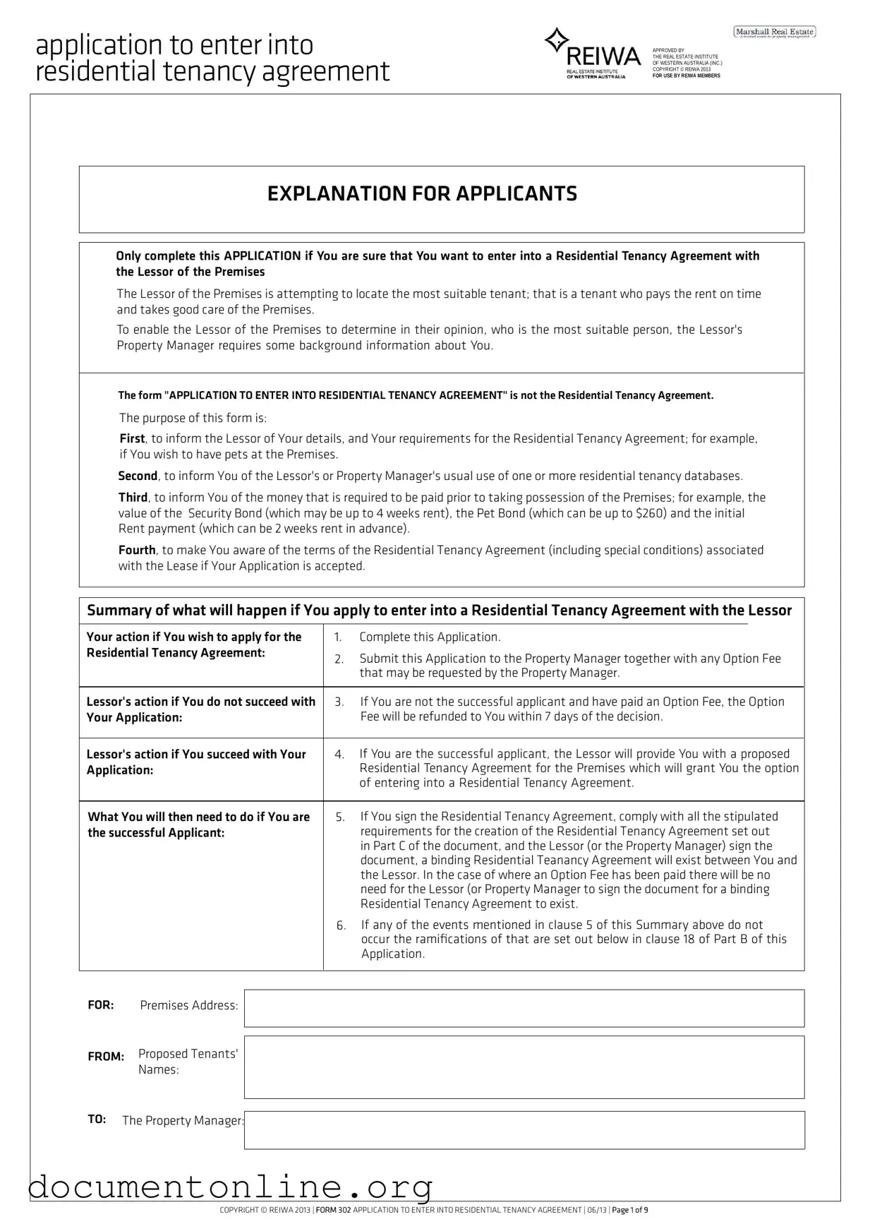 Free Reiwa Tenancy Application Template