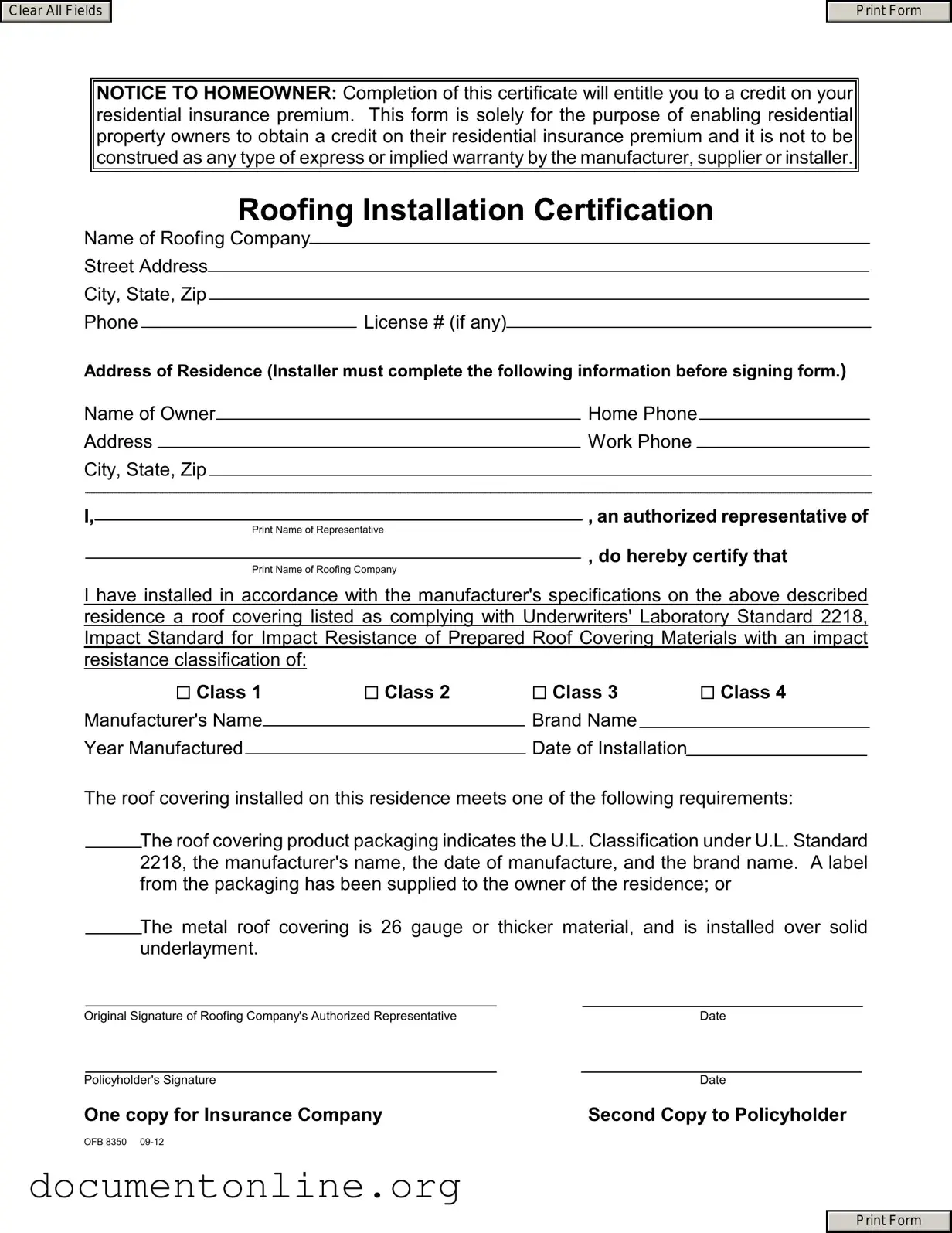 Free Roofing Certificate Template