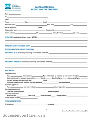 Free Aao Transfer Template