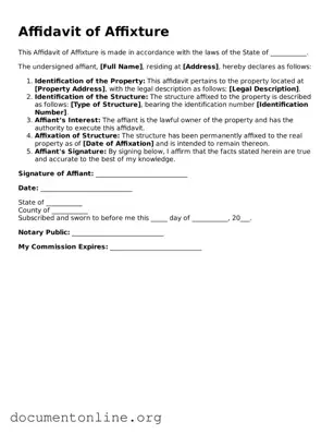Free Affidavit of Affixture Form