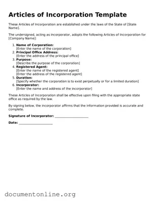 Free Articles of Incorporation Form