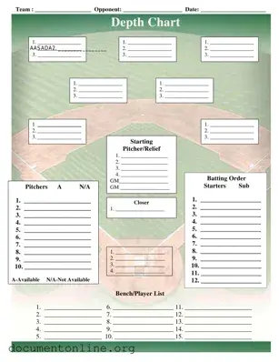 Free Baseball Field Lineup Template
