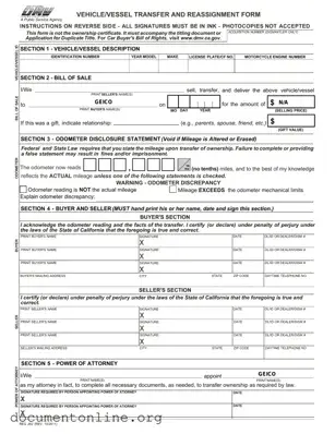 Free California Fotm Reg 262 Template