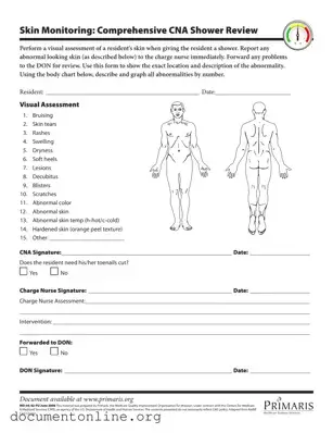 Free Cna Shower Sheets Template
