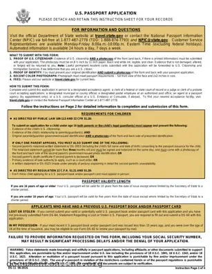 Free DS-11 U.S. Passport application Template