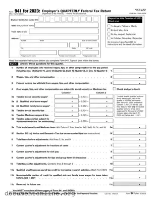Free IRS 941 Template
