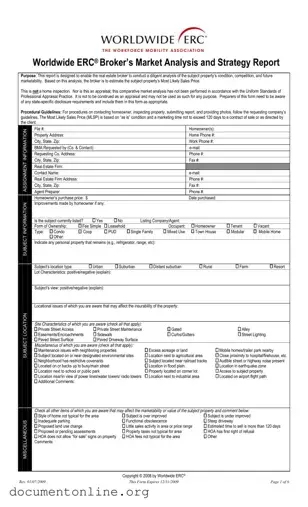 Free Erc Broker Market Analysis Template