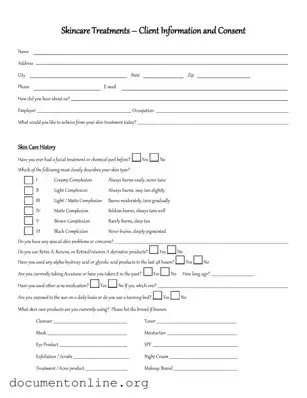 Free Facial Consent Template