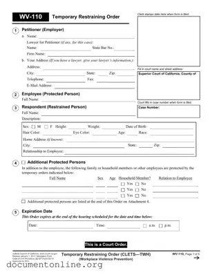Free Fake Restraining Order Template