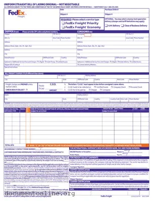 Free Fedex Bill Of Lading Template