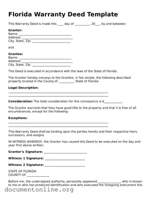 Free Deed Form for Florida State