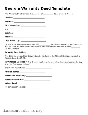 Free Deed Form for Georgia State