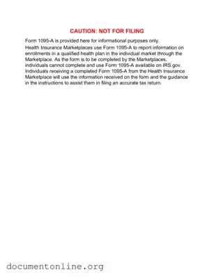 Free IRS 1095-A Template