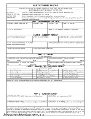 Free Hurt Feelings Report Template