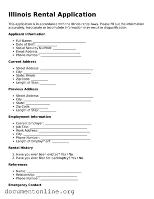 Free Rental Application Form for Illinois State