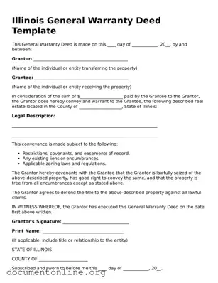 Free Deed Form for Illinois State