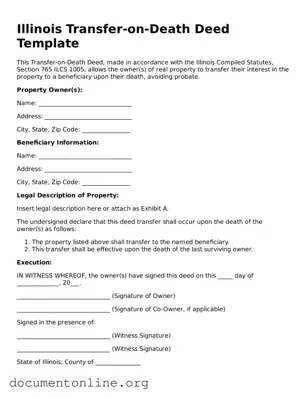 Free Transfer-on-Death Deed Form for Illinois State