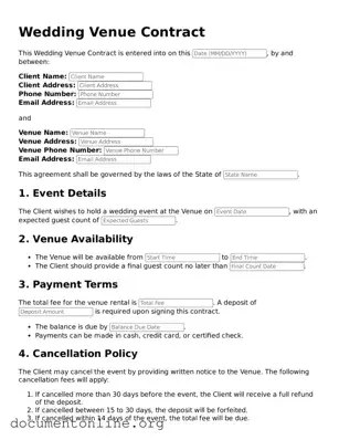Free Wedding Venue Contract Form