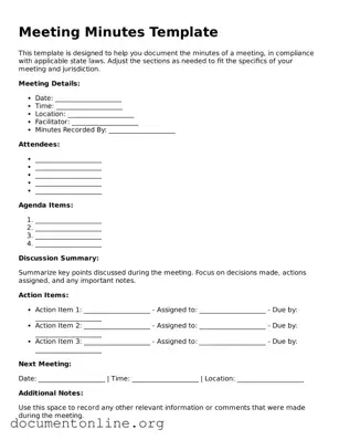 Free Meeting Minutes Form