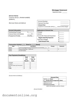 Free Mortgage Statement Template