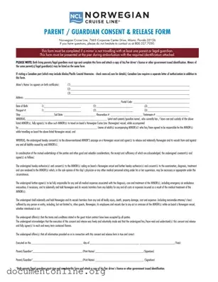 Free NCL Parental Consent Template