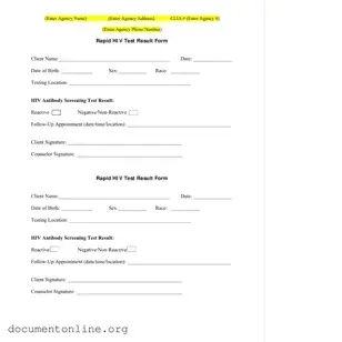 Free Negative Hiv Test Template