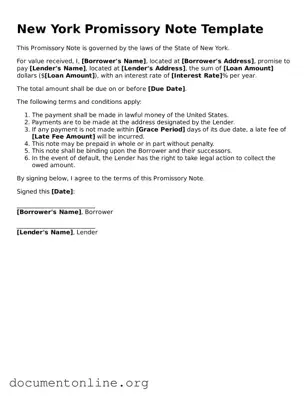 Free Promissory Note Form for New York State