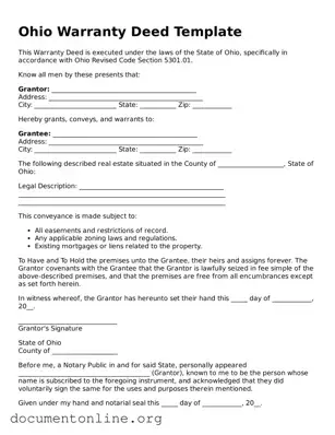 Free Deed Form for Ohio State