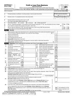 Free IRS Schedule C 1040 Template