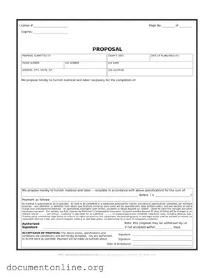 Free Construction proposal form Template