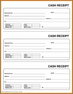 Free Cash Receipt Template
