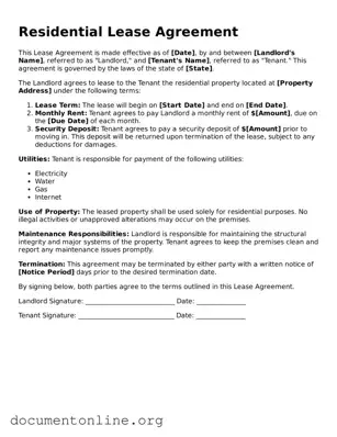 Free Lease Agreement Form