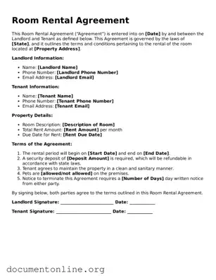 Free Room Rental Agreement Form