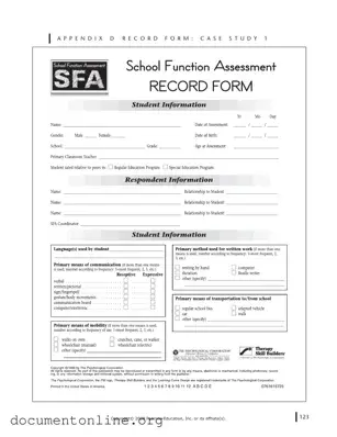 Free School Function Assessment Template