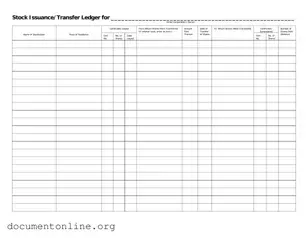 Free Stock Transfer Ledger Template