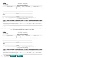 Free Vehicle POA REG 260 Template
