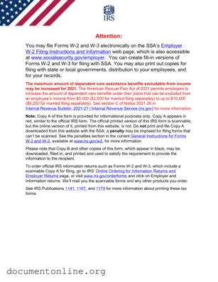 Free IRS W-2 Template