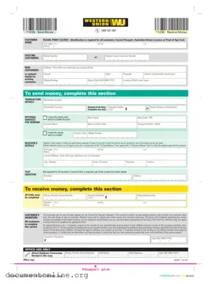 Free Western Union Template