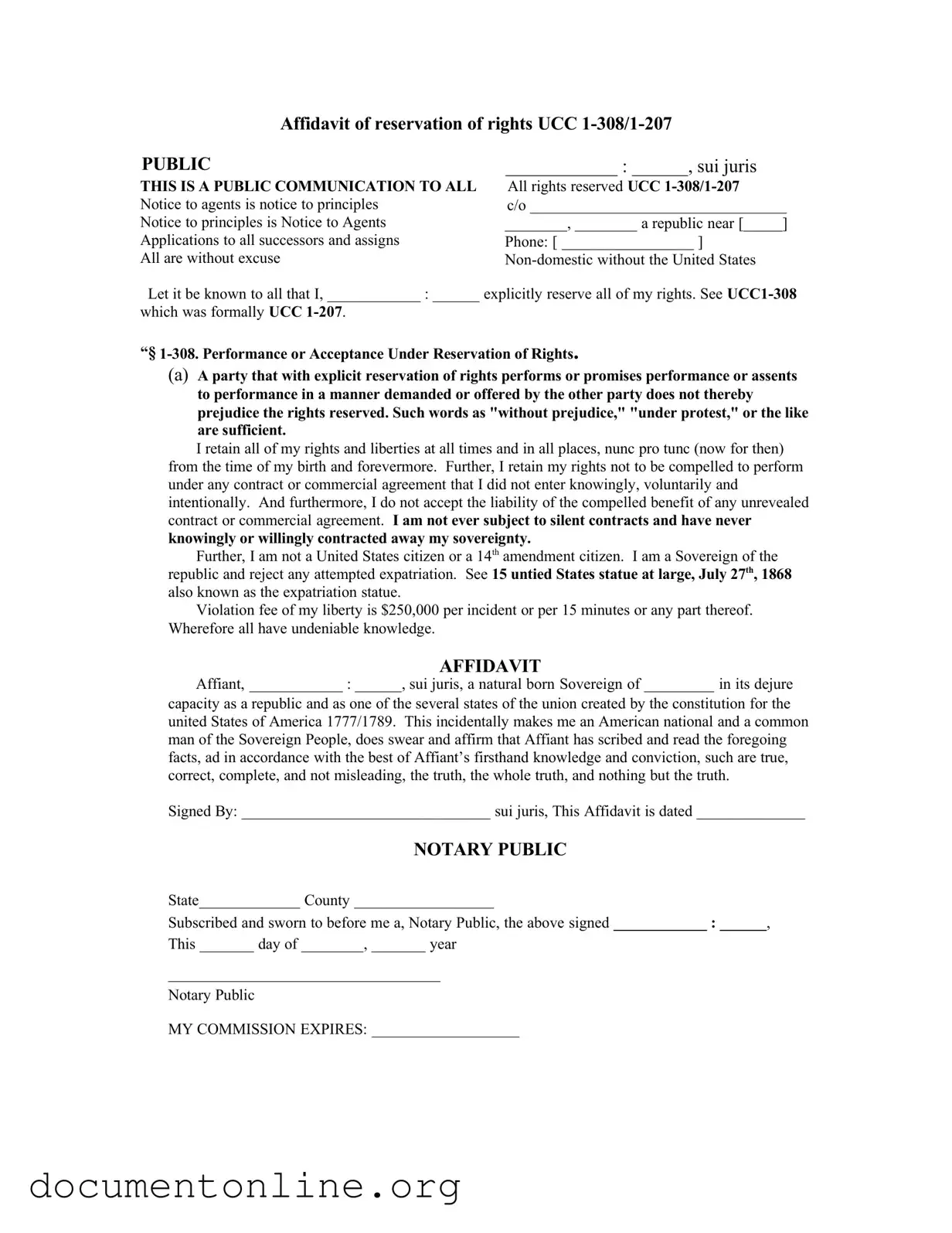 Free Ucc 1 308 Template
