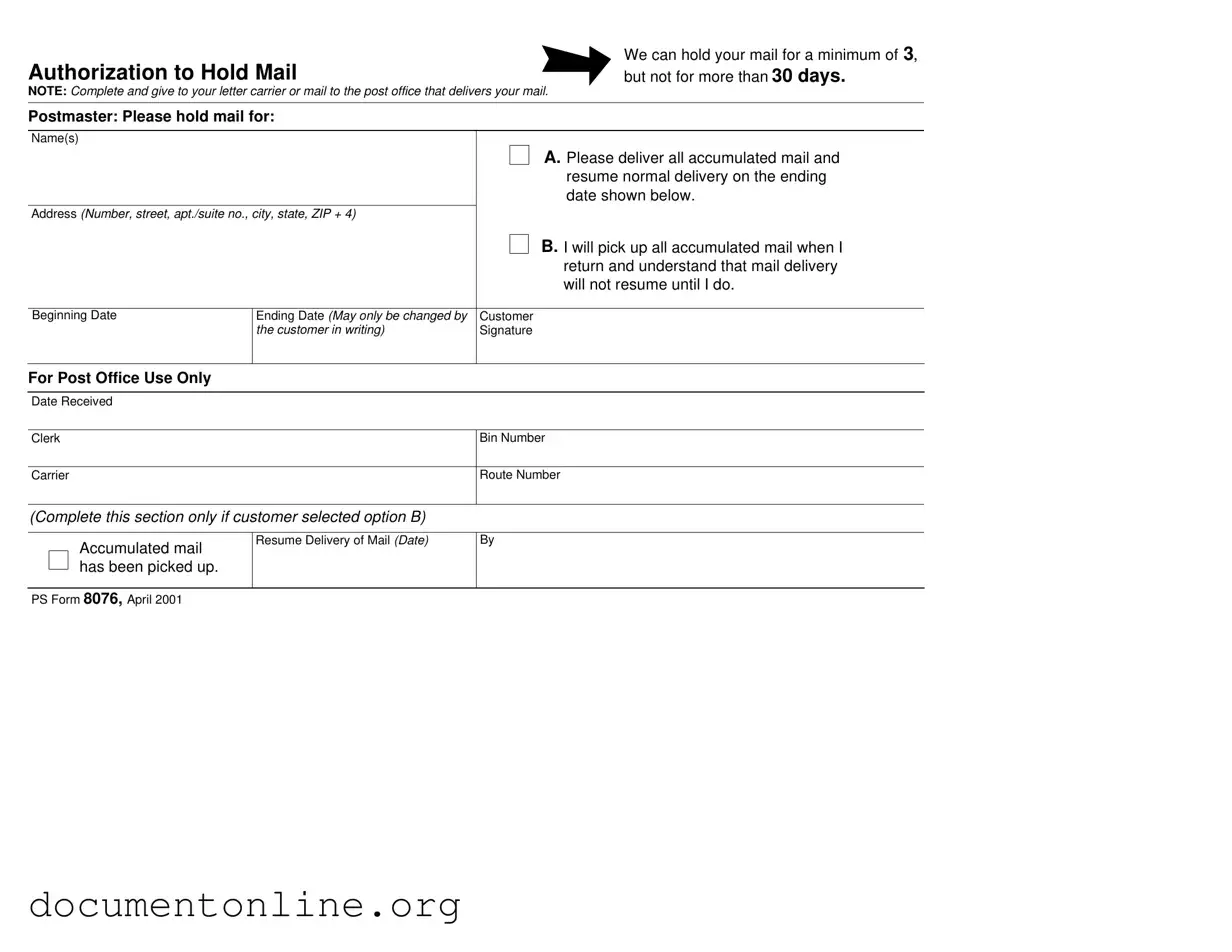 Free Usps Hold Mail Request Template